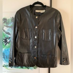 Vintage Black Stylish Silver Buttoned Moto Jacket